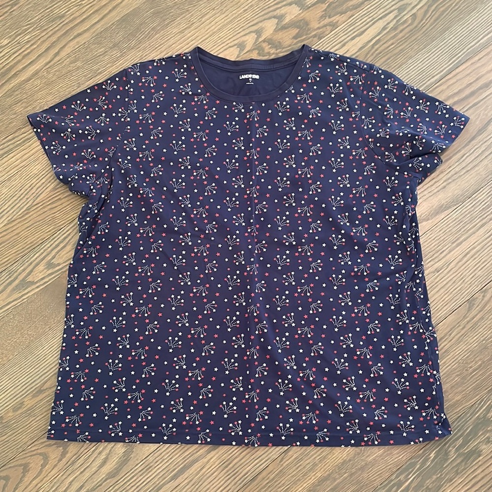 Women's size XL Land's End short sleeve t-shirt, red/white/blue